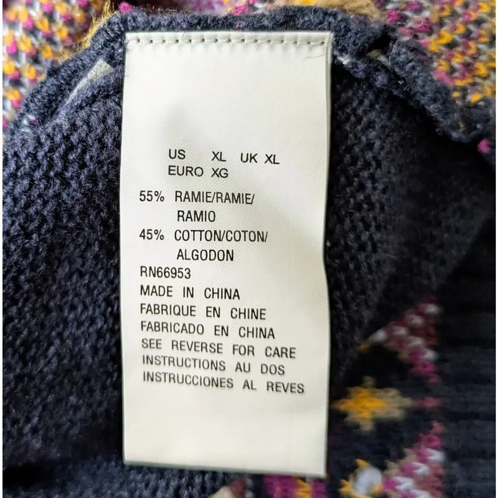 Joan Leslie Cardigan Sweater XL Berry Blue Paisley Embroidered Boho VTG NEW - Picture 11 of 12